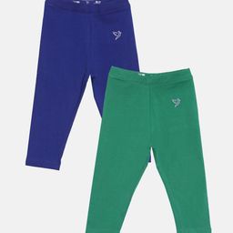 TWIN BIRDS Girls Pack Of 2 Solid Pure Cotton Three Fourth-Length Leggings-image-39