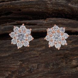 Kushal's Fashion Jewellery Rose-Gold Plated Contemporary Studs Earrings-11
