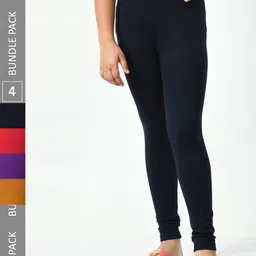 BAESD Girls Pack Of 4 Chudidar-Length Leggings-picture-38