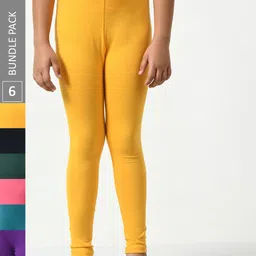 BAESD Girls Pack Of 6 Churidar Length Leggings-picture-38