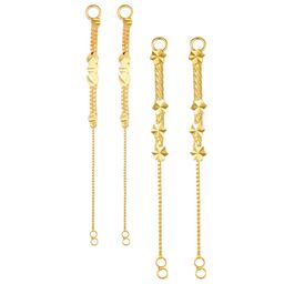 Vighnaharta Set Of 2 Gold-Plated Ear Chain-13