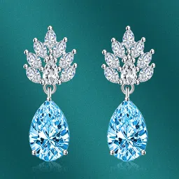 Designs & You Silver-Plated Cubic Zirconia-Studded Teardrop Shaped Drop Earrings-16