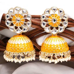 KARATCART Contemporary Jhumkas Earrings-image-22