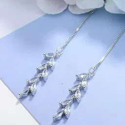 EL REGALO Silver-Toned Oval Drop Earrings-22