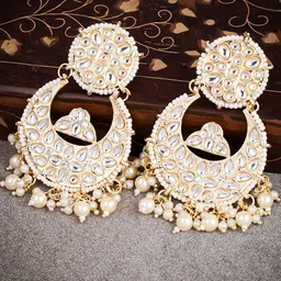 Sukkhi Gold-Plated Claasic Chandelier Earrings-image-89
