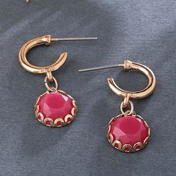 Accessorize London Pink Willow Mini Stone Studded Circular Drop Earrings-image-47