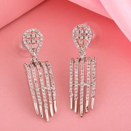 Estele Silver-Plated Geometric Drop Earrings-8