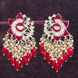 Sukkhi Gold-Plated Contemporary Drop Earrings-image-43