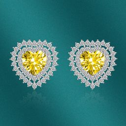 Designs & You Cubic Zirconia Silver Plated Heart Shaped Studs Earrings-35