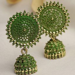 Moedbuille Gold-Plated Dome Shaped Jhumkas-image-64