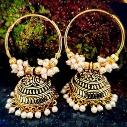 The Pari Gold-Plated Contemporary Jhumkas Earrings-image-34