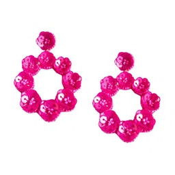 Sangria Sequined Pearl Beaded Drop Earrings-18