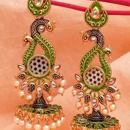 KARATCART Contemporary Jhumkas Earrings-36