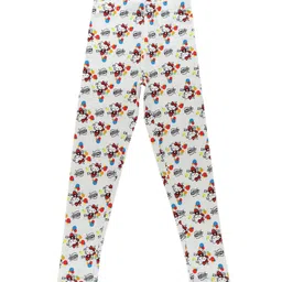 Bodycare Kids Girls White Printed Ankle Length Leggings-image-113