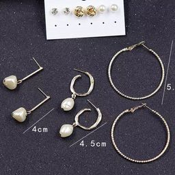 Jewels Galaxy Pack Of 6 Gold-Plated Contemporary Drop Earrings-42