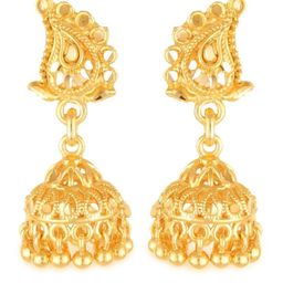 Vighnaharta Gold-Toned Floral Jhumkas Earrings-image-67
