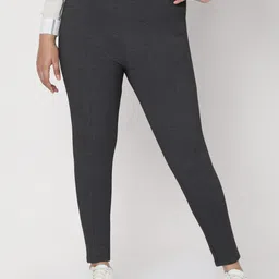 VERO MODA CURVE Women Grey Melange Solid Jeggings-image-73