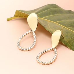 SOHI Gold-Plated Teardrop Shaped Drop Earrings-image-37