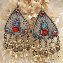 Moedbuille Silver-Plated Contemporary Drop Earrings-image-2