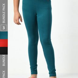 BAESD Girls Pack Of 3 Chudidar-Length Leggings-picture-23