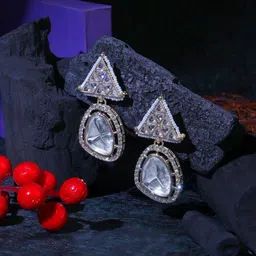 Adwitiya Collection Gold-Plated Classic Drop Earrings-picture-49