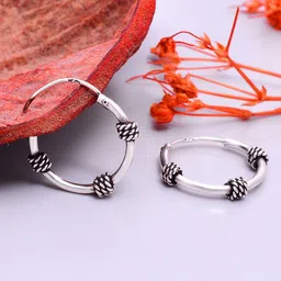 Abhooshan Sterling Silver Hoop Earrings-5