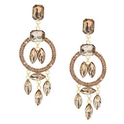 Shining Jewel - By Shivansh Beige Gold Plated Contemporary Drop Earrings-32