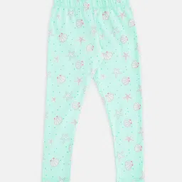 Pantaloons Junior Girls Green Printed Leggings-image-21