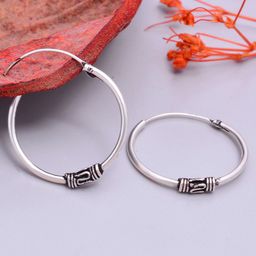 Abhooshan 92.5 Sterling Silver Hoop Earrings-23