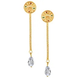 Vighnaharta Gold Plated Removable Stud And Chain Drop Earring-53