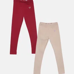 TWIN BIRDS Girls Pack Of 2 Pure Cotton Ankle Length Leggings-image-64