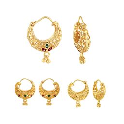 Vighnaharta Set Of 3 Gold-Plated Floral Hoop Earrings-14