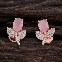 Kushal's Fashion Jewellery Floral Zircon Studs Earrings-image-0
