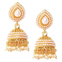 Sangria Gold Plated Contemporary Jhumkas-image-21