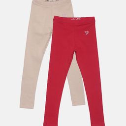 TWIN BIRDS Girls Pack Of 2 Pure Cotton Ankle Length Leggings-picture-42