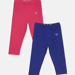 TWIN BIRDS Girls Pack Of 2 Pure Cotton Three Fourth-Length Leggings-image-72