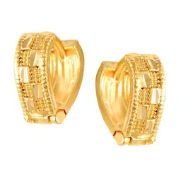 Vighnaharta Gold-Plated Heart Shaped Hoop Earrings-picture-15