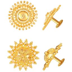 Vighnaharta Pack of 2 Gold Plated Studs Earrings-picture-51