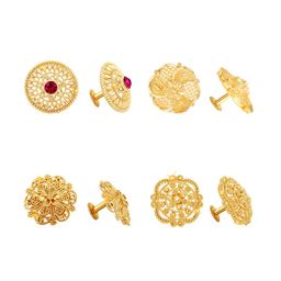 Vighnaharta Set Of 4 Gold-Plated Floral Studs Earrings-41