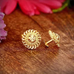 Vighnaharta Set Of 4 Gold-Plated Floral Studs Earrings-39
