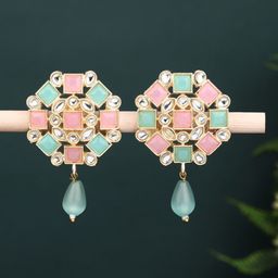 Anvik Gold-Plated Geometric Drop Earrings-4