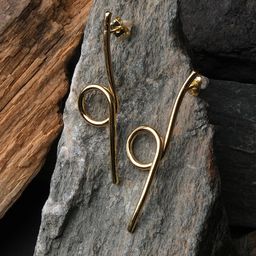 XPNSV Gold-Plated Twisted Drop Earrings-12