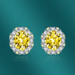 Designs & You Silver-Plated Cubic Zirconia-Studded Oval Shaped Stud Earrings-13