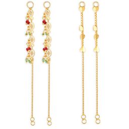 Vighnaharta Set Of 2 Gold-Plated Stone Studded & Beaded Classic Ear Cuff-67