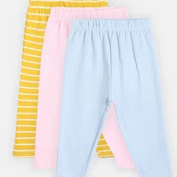 MINI KLUB Girls Pack of 3 Solid Pure Cotton Leggings-picture-35