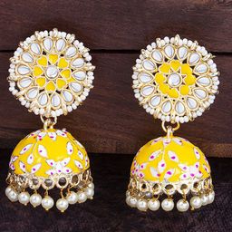Sukkhi Floral Gold Plated Contemporary Jhumkas-image-49