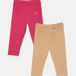 TWIN BIRDS Girls Pack Of 2 Pure Cotton Three Fourth-Length Leggings-image-133
