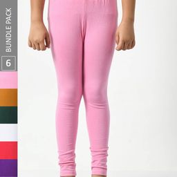 BAESD Girls Pack Of 6 Churidar-Length Leggings-image-51