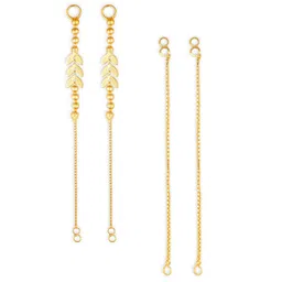Vighnaharta Set Of 2 Gold-Plated Ear Chain-9