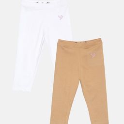 TWIN BIRDS Girls Pack Of 2 Pure Cotton Three Fourth-Length Leggings-image-103